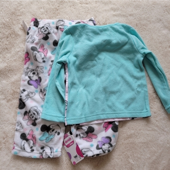 NWT Disney Minnie Mouse Toddler Girl Pajama Set Long Sleeve Sleepwear Blue Pink - Picture 10 of 16